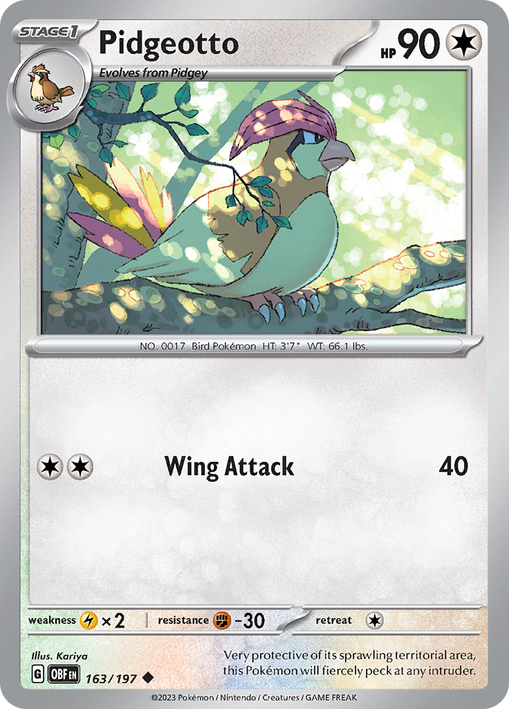 Pidgeotto (163/197) [Scarlet & Violet: Obsidian Flames] | Silver Goblin