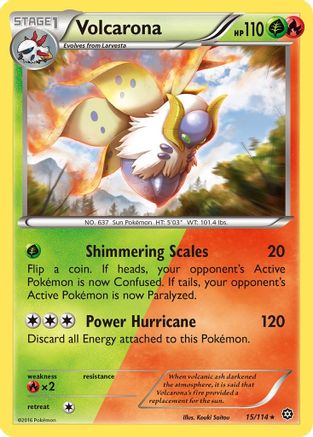 Volcarona (15) Reverse Holofoil - XY  Steam Siege