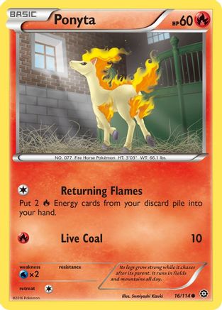 Ponyta (16) Reverse Holofoil - XY  Steam Siege