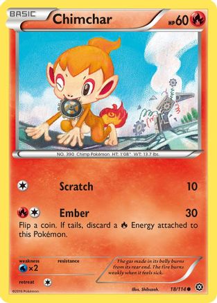 Chimchar (18) Reverse Holofoil - XY  Steam Siege