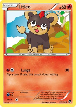 Litleo (22) Reverse Holofoil - XY  Steam Siege