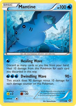 Mantine (27) Reverse Holofoil - XY  Steam Siege