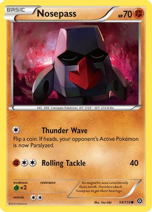 Nosepass (54) Reverse Holofoil - XY  Steam Siege