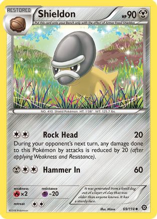 Shieldon (69) Reverse Holofoil - XY  Steam Siege