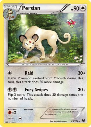 Persian (89) Reverse Holofoil - XY  Steam Siege