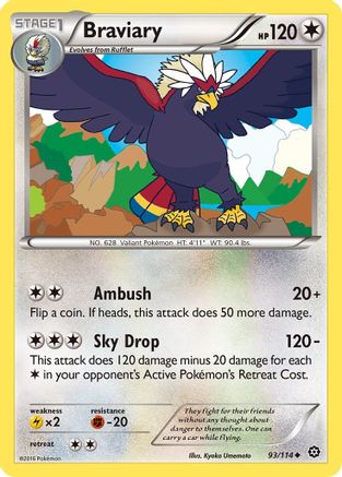 Braviary (93) Reverse Holofoil - XY  Steam Siege