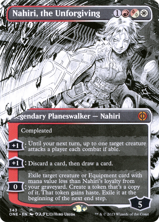 Nahiri, the Unforgiving (Borderless Manga) [Phyrexia: All Will Be One] Foil