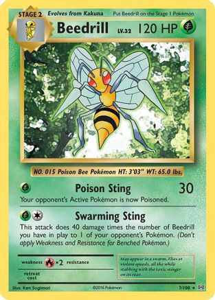 Beedrill (7) Reverse Holofoil - XY  Evolutions