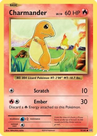 Charmander (9) Reverse Holofoil - XY  Evolutions