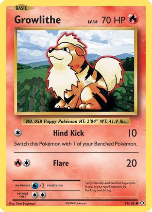Growlithe (17) Reverse Holofoil - XY  Evolutions