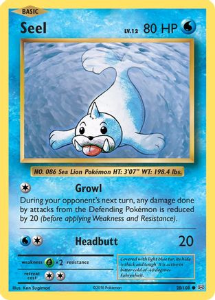 Seel (28) Reverse Holofoil - XY  Evolutions