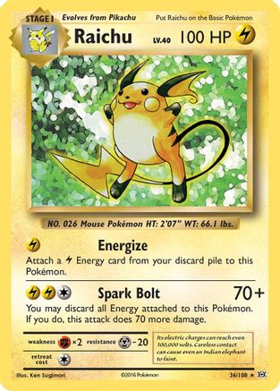 Raichu (36) Reverse Holofoil - XY  Evolutions