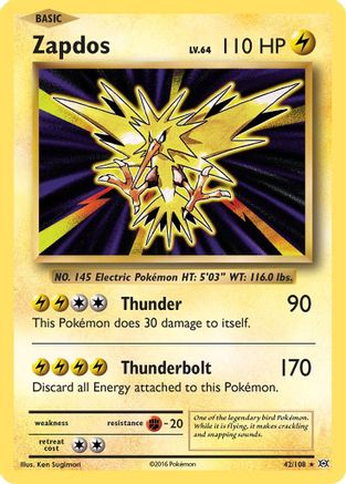 Zapdos (42) Reverse Holofoil - XY  Evolutions