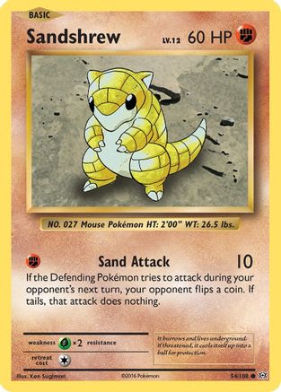 Sandshrew (54) Reverse Holofoil - XY  Evolutions
