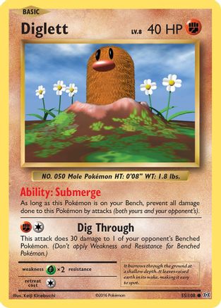 Diglett (55) Reverse Holofoil - XY  Evolutions