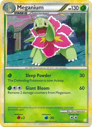 Meganium (26/123) (Theme Deck Exclusive) [HeartGold & SoulSilver: Base Set] | Silver Goblin