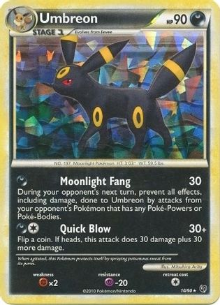 Umbreon (10/90) (Cracked Ice Holo) (Theme Deck Exclusive) [HeartGold & SoulSilver: Undaunted] | Silver Goblin