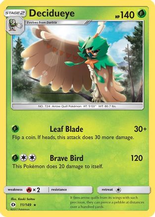Decidueye (11) Reverse Holofoil - SM Base Set