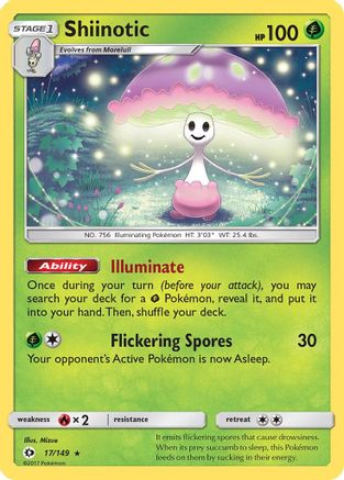 Shiinotic (17) Reverse Holofoil - Sun & Moon