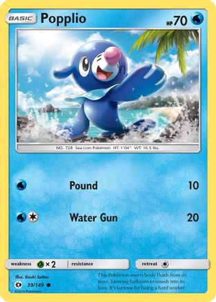 Popplio (39) Reverse Holofoil - Sun & Moon