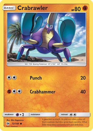 Crabrawler (72) Reverse Holofoil - Sun & Moon