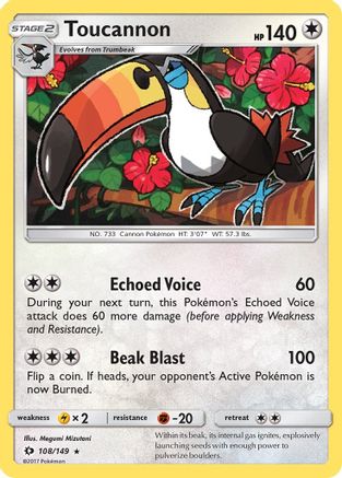 Toucannon (108/149) [Sun & Moon: Base Set] Reverse Holofoil