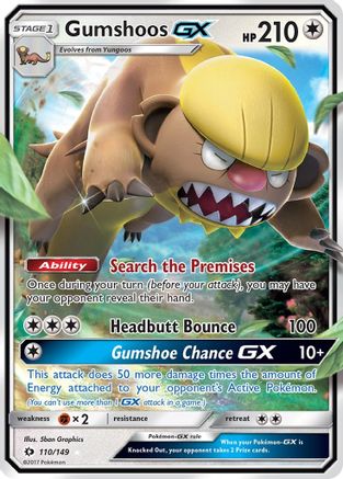 Gumshoos GX (110/149) [Sun & Moon: Base Set] | Silver Goblin