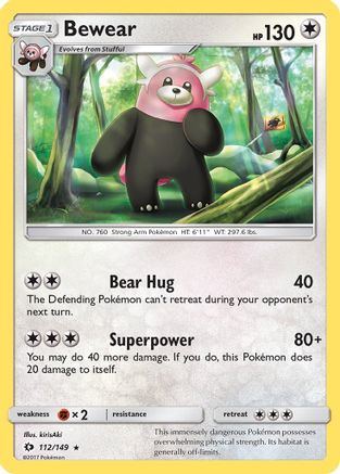 Bewear (112/149) [Sun & Moon: Base Set] Reverse Holofoil