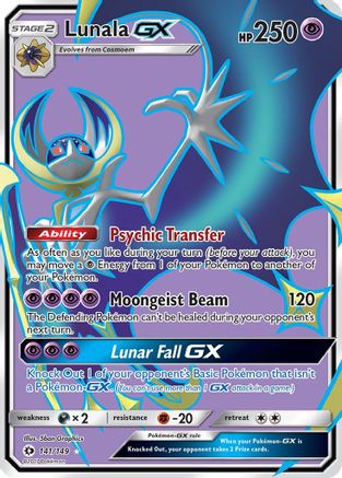 Lunala GX (Full Art) (141) Holofoil - SM Base Set
