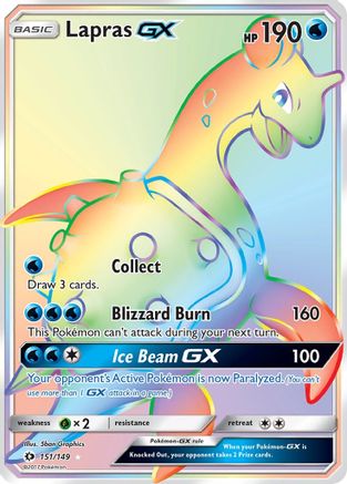 Lapras GX (Secret) (151) Holofoil - SM Base Set