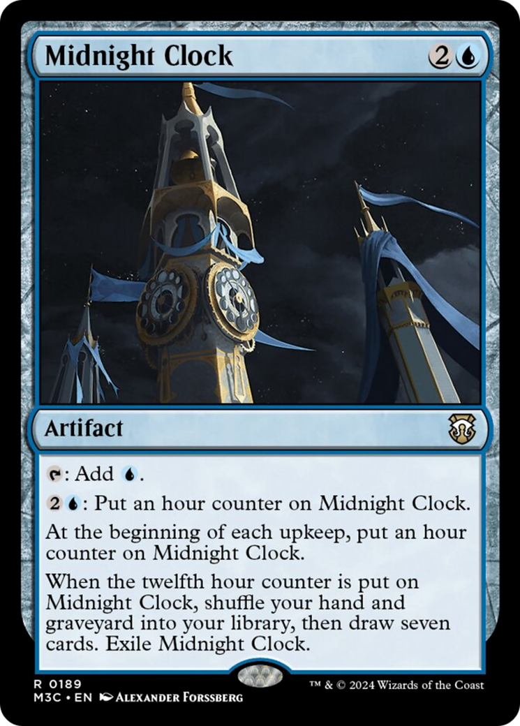 Midnight Clock (Ripple Foil) [Modern Horizons 3 Commander] | Silver Goblin