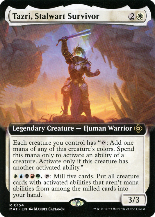 Tazri, Stalwart Survivor (Extended Art) [March of the Machine: The Aftermath] Foil