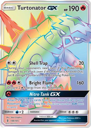 Turtonator GX (Secret) (148) Holofoil - SM  Guardians Rising