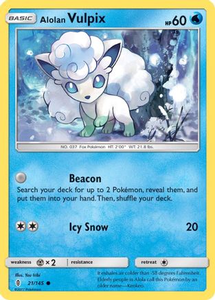 Alolan Vulpix (21/145) [Sun & Moon: Guardians Rising] | Silver Goblin