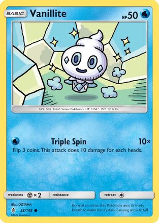 Vanillite (33) Reverse Holofoil - SM  Guardians Rising