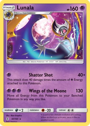 Lunala (61) Reverse Holofoil - Guardians Rising