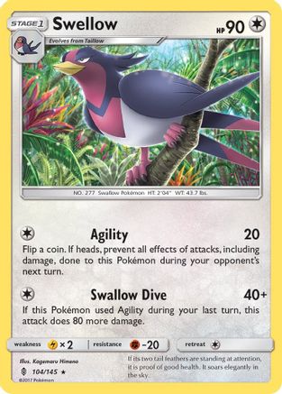 Swellow (104) Reverse Holofoil - Guardians Rising