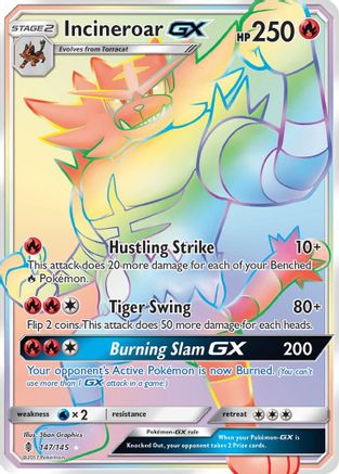 Incineroar GX (Secret) (147) Holofoil - SM  Guardians Rising
