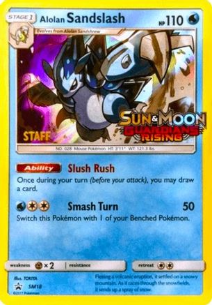 Alolan Sandslash (SM18) (Staff Prerelease Promo) [Sun & Moon: Black Star Promos] | Silver Goblin