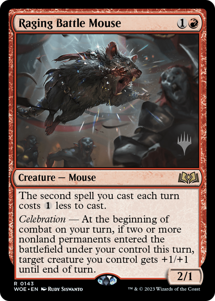 Raging Battle Mouse (Promo Pack) [Wilds of Eldraine Promos] Foil