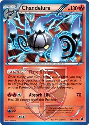 Chandelure (16/116) (Theme Deck Exclusive) [Black & White: Plasma Freeze] | Silver Goblin