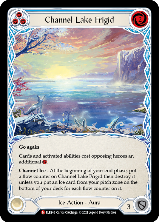 Channel Lake Frigid (Alternate Art) 1st Edition Rainbow Foil (ELE146) - Tales of Aria