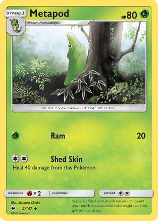 Metapod (2/147) [Sun & Moon: Burning Shadows] | Silver Goblin