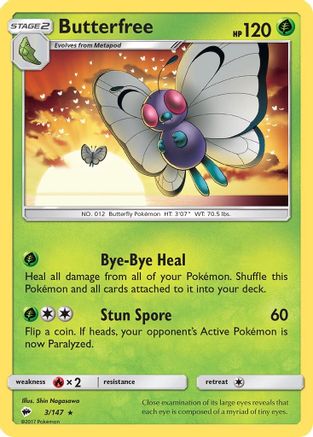 Butterfree (3) Reverse Holofoil - Burning Shadows