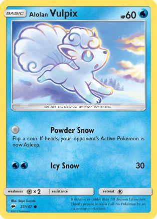Alolan Vulpix (27) Reverse Holofoil - SM  Burning Shadows