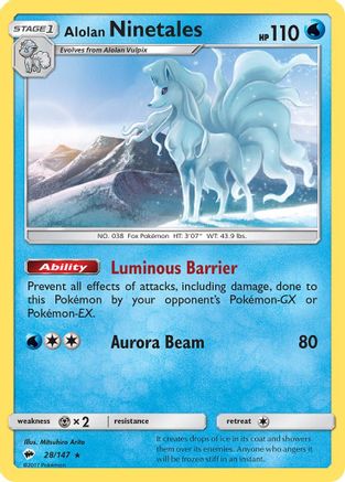 Alolan Ninetales (28) Reverse Holofoil - Burning Shadows