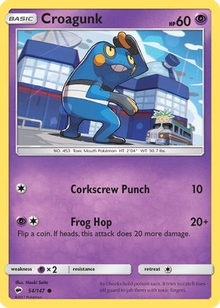 Croagunk (54) Reverse Holofoil - Burning Shadows