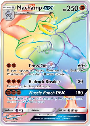 Machamp GX (Secret) (154) Holofoil - SM  Burning Shadows