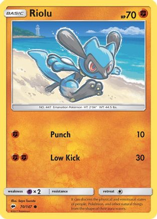 Riolu (70) Reverse Holofoil - Burning Shadows