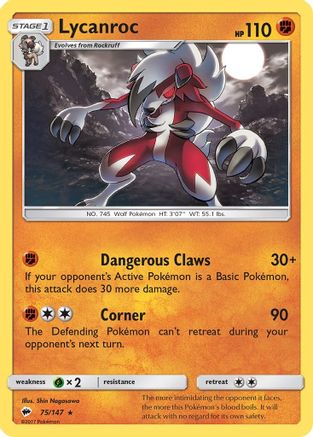 Lycanroc (75) Reverse Holofoil - Burning Shadows